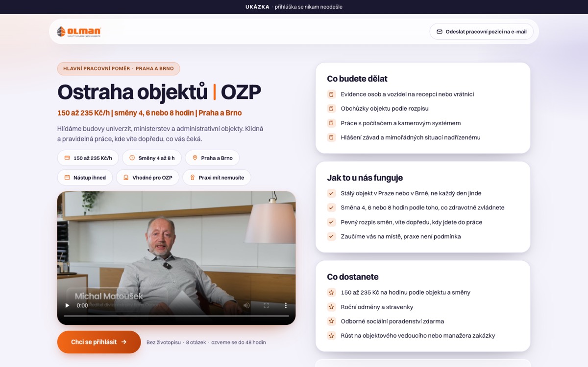 Náborový funnel OLMAN SERVICE